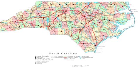 Printable North Carolina County Map