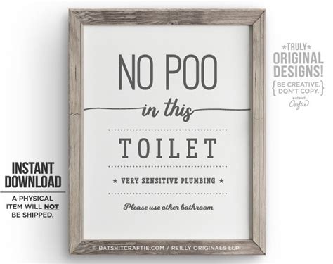 PRINTABLE Do Not Flush Poo Bathroom Sign Poop Septic System - Etsy Hong Kong