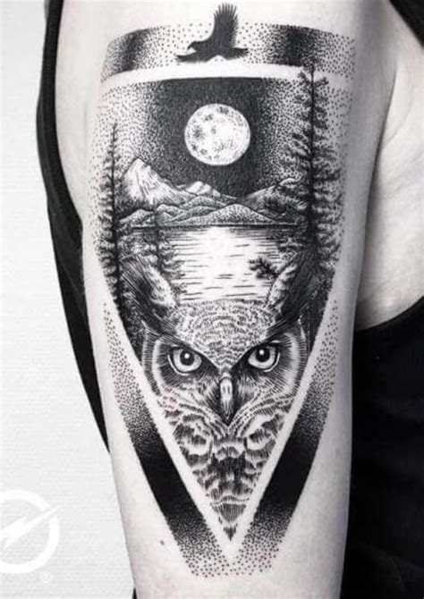 12+ Adorable Owl and Moon Tattoo Ideas | PetPress