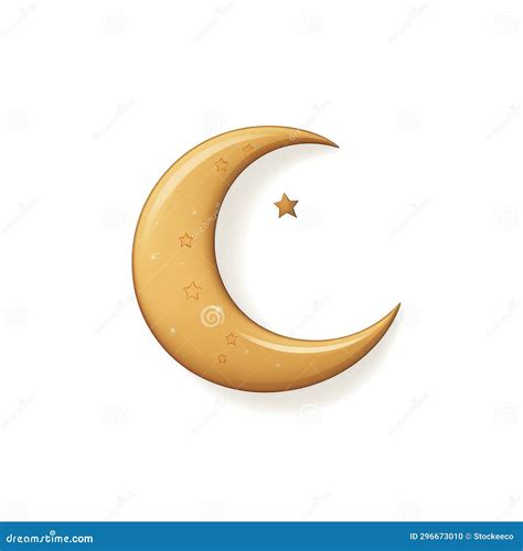 Cute Cartoonish Crescent Islam Symbol on White Background Stock ...