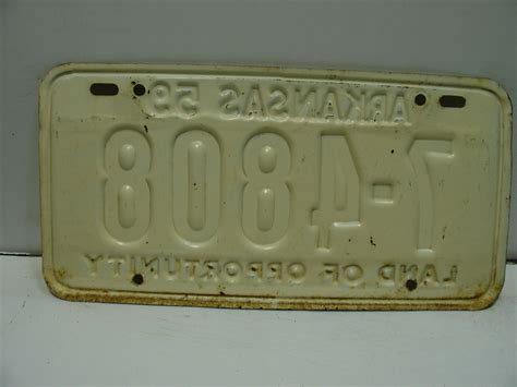 1959 Arkansas License Plate 7 - 4808 Opportunity Land Vintage as6221 | eBay