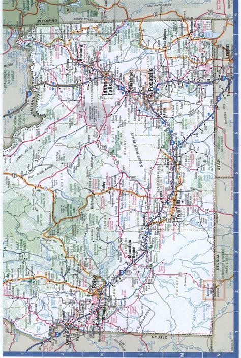 Large Detailed Elevation Map Of Idaho State With Roads | Images and ...