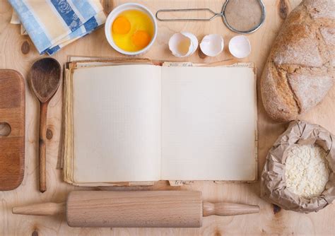 Baking background blank cook book featuring baking, baking ingredients ...