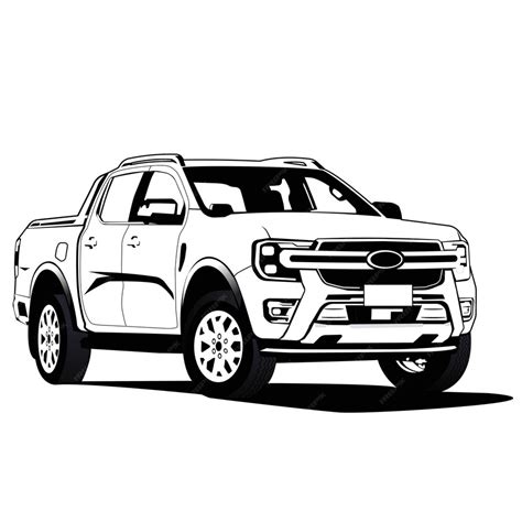 Premium Vector | Truck vehicle black and white illustration vector design