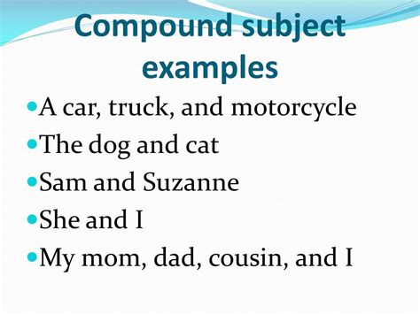 Examples Of Compound Subjects In Sentences