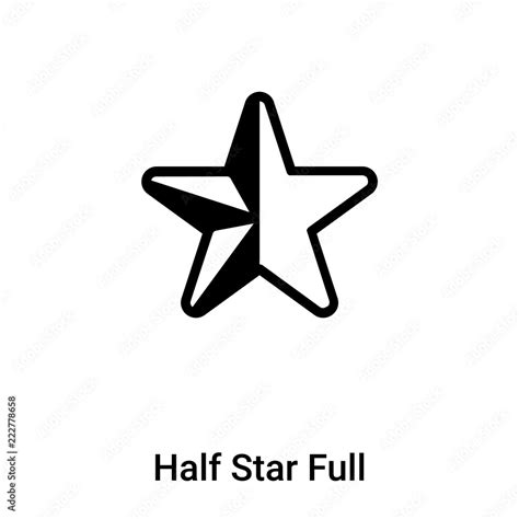 Half Star Full icon vector isolated on white background, logo concept of Half Star Full sign on ...