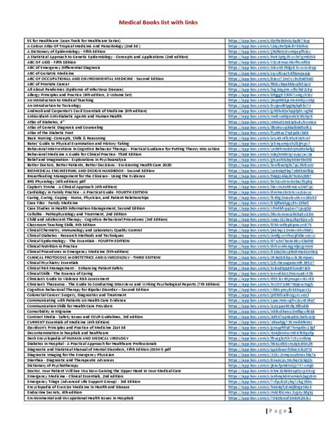 Medical Books List For Downloading!! | PDF | Clinical Psychology | Psychiatry