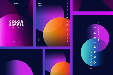 Free Download Minimalist Gradient Poster Template & Background - PSD & JPG File