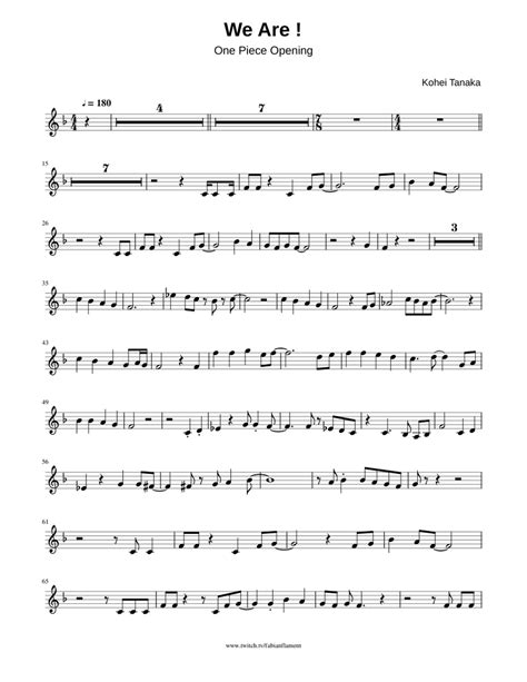 One piece - We Are ! Sheet music for Trumpet in b-flat (Solo) | Musescore.com