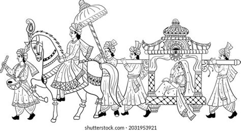 Indian Wedding Baraat Clipart