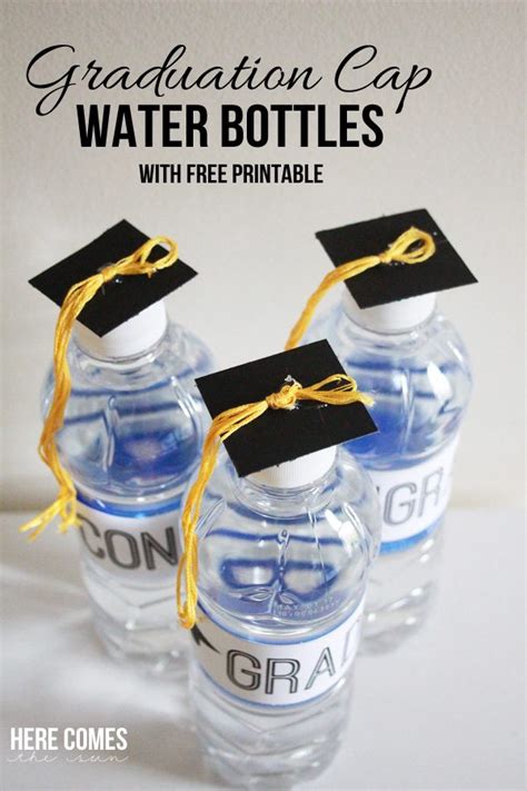 Graduation Cap Water Bottles | Here Comes The Sun