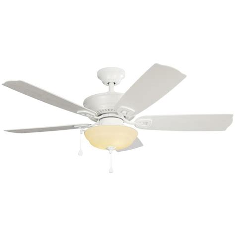 Harbor Breeze Echolake 52-in White LED Indoor/Outdoor Ceiling Fan with Light Kit (5-Blade) at ...