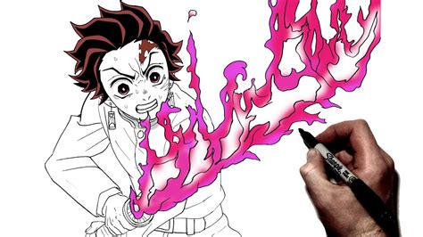 How To Draw Tanjiro Exploding Blood Sword | Step By Step | Demon Slayer - YouTube