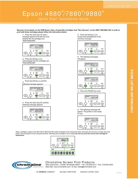 EPSON 4880 QUICK START INSTALLATION MANUAL Pdf Download | ManualsLib