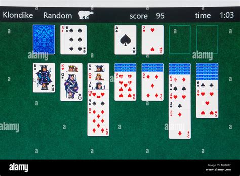 Computer screenshot of Microsoft solitaire game collection - Klondike ...