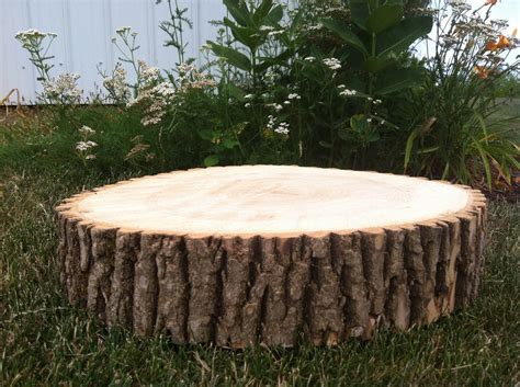 Custom Wedding Accessories: 15-16" Rustic Wedding Cake Stand Decor Wood Tree Slice Stump