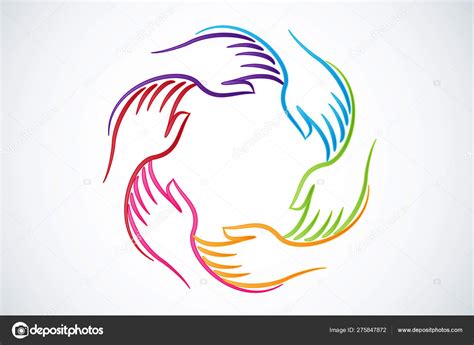 Download - Logo teamwork hands unity people — Stock Illustration