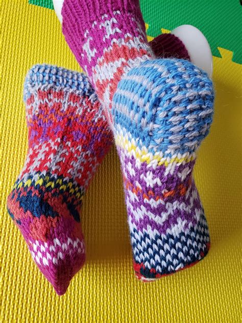 Mismatching socks with purple ribs SOLD IN PERSON | Etsy