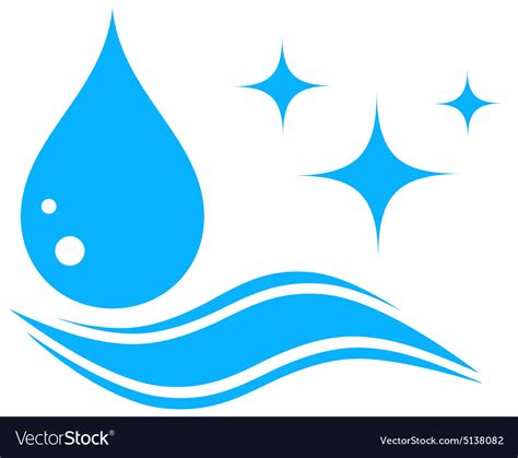 Water icon with drop and wave silhouette Vector Image