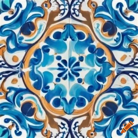 Traditional portuguese tile pattern on Craiyon