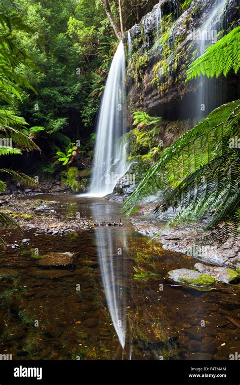 Russell Falls, Australia, Tasmania, Mount Field, national park ...