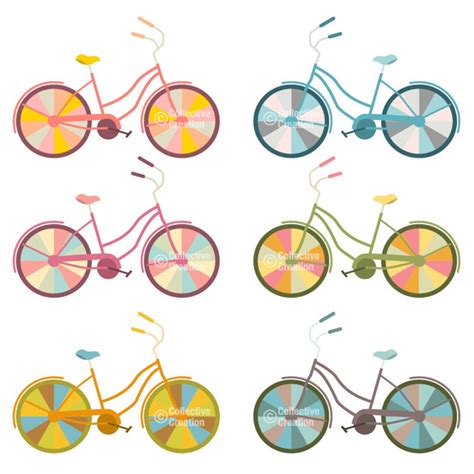 Colorful Bike Clip Art Clipart Set Personal and Commercial Use - Etsy