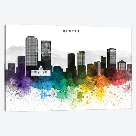 Denver Skyline Canvas Wall Art by WallDecorAddict | iCanvas