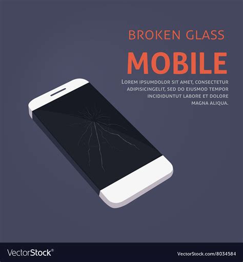 Broken phone screen repair Royalty Free Vector Image