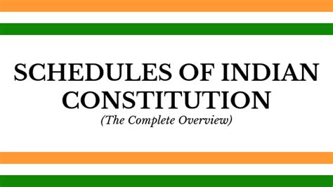 Schedules of Indian Constitution: The Complete Overview