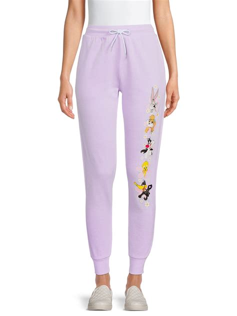 Looney Tunes Juniors' Floral Character Stack Joggers - Walmart.com