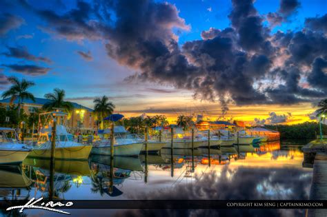 Boynton Beach Harbor Marina Sunrise at Boat Dock