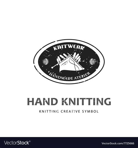 Knitting logo template Royalty Free Vector Image