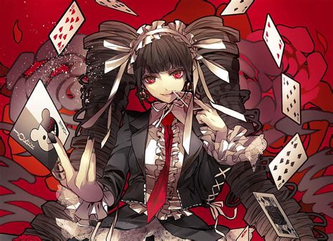 1920x1080px, 1080P free download | Gambler, gothic lolita, female, manga, twintails, dangan ...