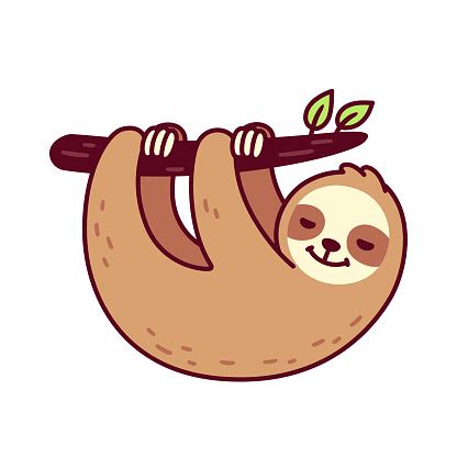 Cute Hanging Sloth Stock Illustration - Download Image Now - iStock