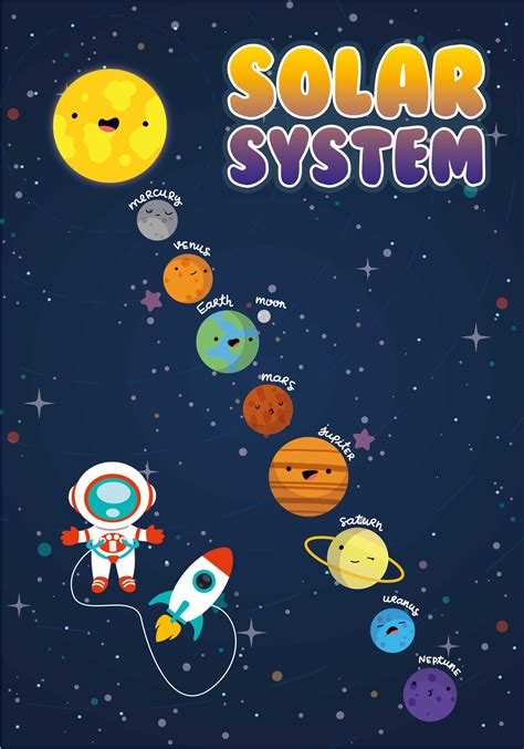 Solar System Illustration Poster - TenStickers