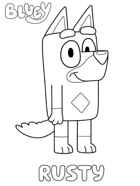 Rusty from Bluey coloring page - Download, Print or Color Online for Free