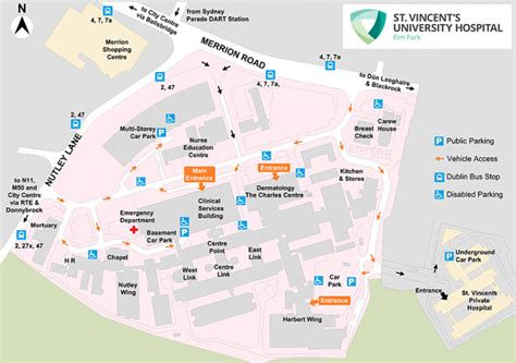 Hospital Map - St. Vincent's University Hospital