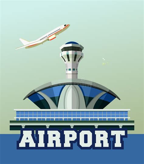 Airport building poster stock vector. Illustration of airport - 75052078