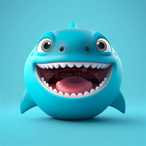 HAPPY SHARK EMOJI - AI GENERATED Stock Illustration - Illustration of emoji, isolated: 264289589