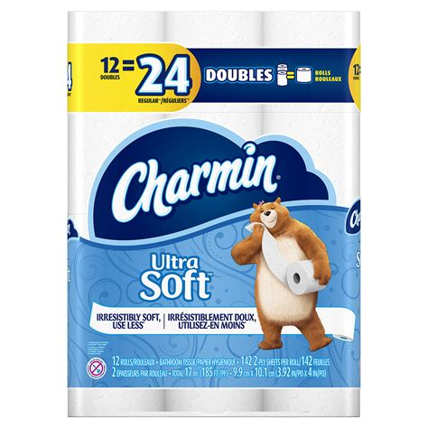 Charmin 2-Ply Ultra Soft Bathroom Tissue 12=24, White, 154 Sheets/Roll ...