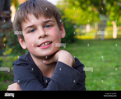 cute boy outdoor portrait Stock Photo - Alamy