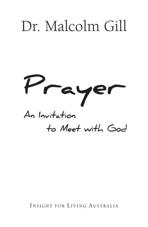 Prayer: An Invitation to Meet with God