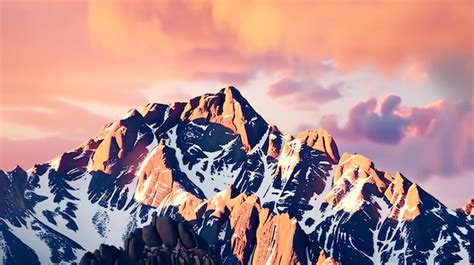 Premium AI Image | Nature mountain displays radiant at sunset background