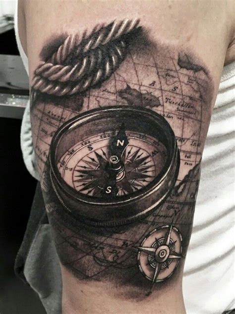 Upper Arm Clock Compass Tattoo Meaning - Viraltattoo