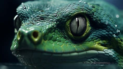 Premium AI Image | Closeup photo of a Green Tree Python looking in their habitat