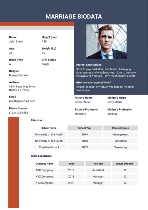 Marriage Biodata Template - prntbl.concejomunicipaldechinu.gov.co