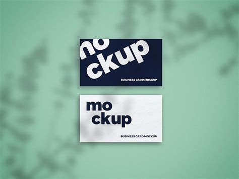 Top Shadow Business Card PSD Mockup - Free Download