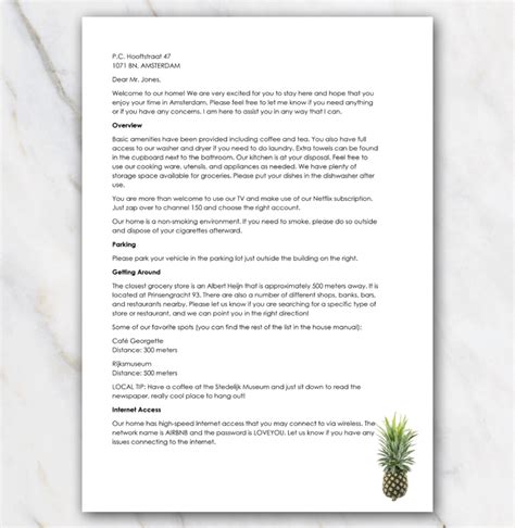 Printable AirBnB Welcome Letter | FREE download