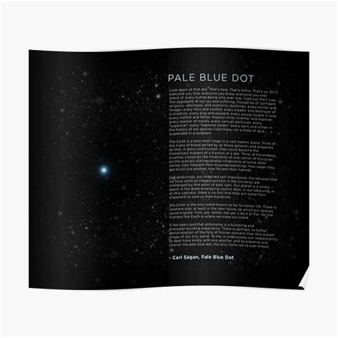 "Carl Sagan's - Pale Blue Dot Speech" Poster for Sale by BrianSmith84 ...