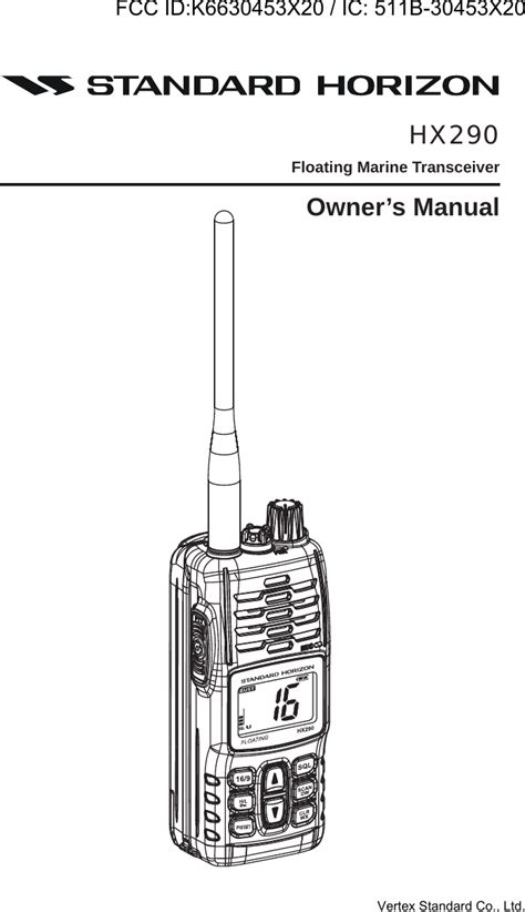 Yaesu Musen 30453X20 PORTABLE MARINE TRANSCEIVER User Manual HX290 pmd